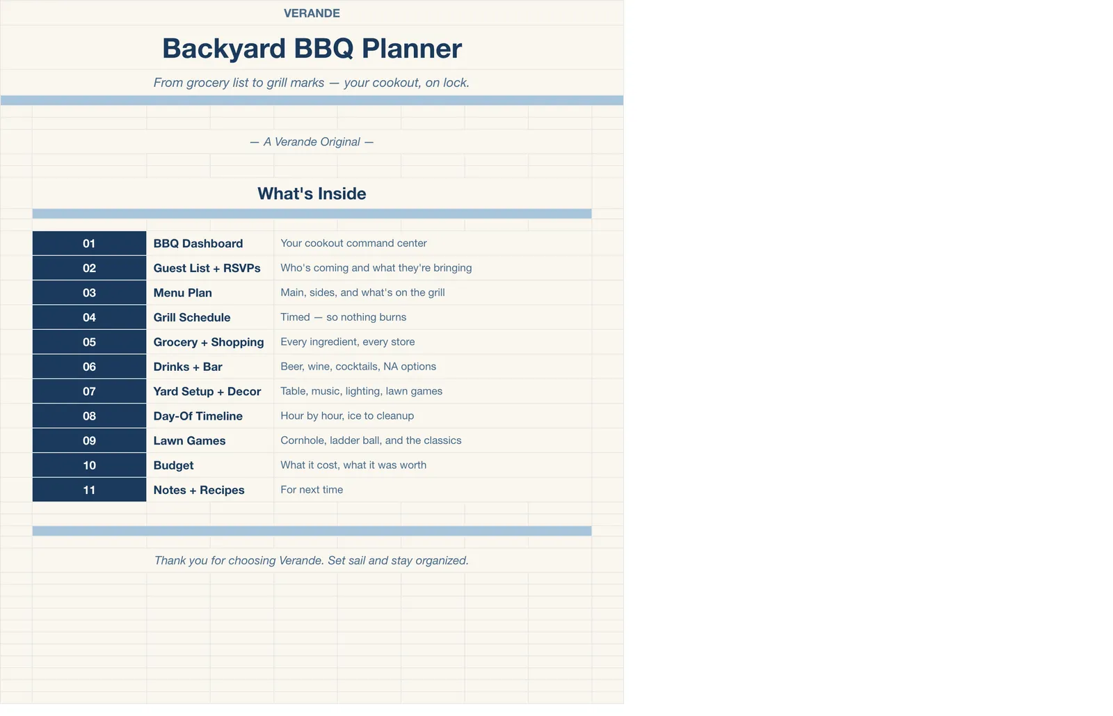 Backyard BBQ Planner, Welcome