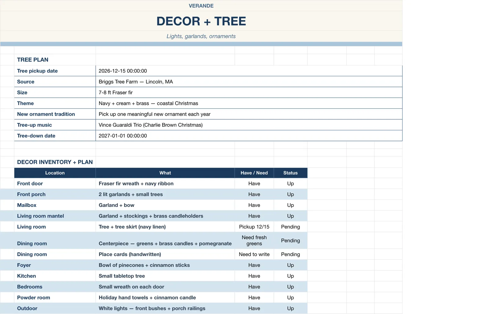 Christmas Holiday Planner, Decor & Tree