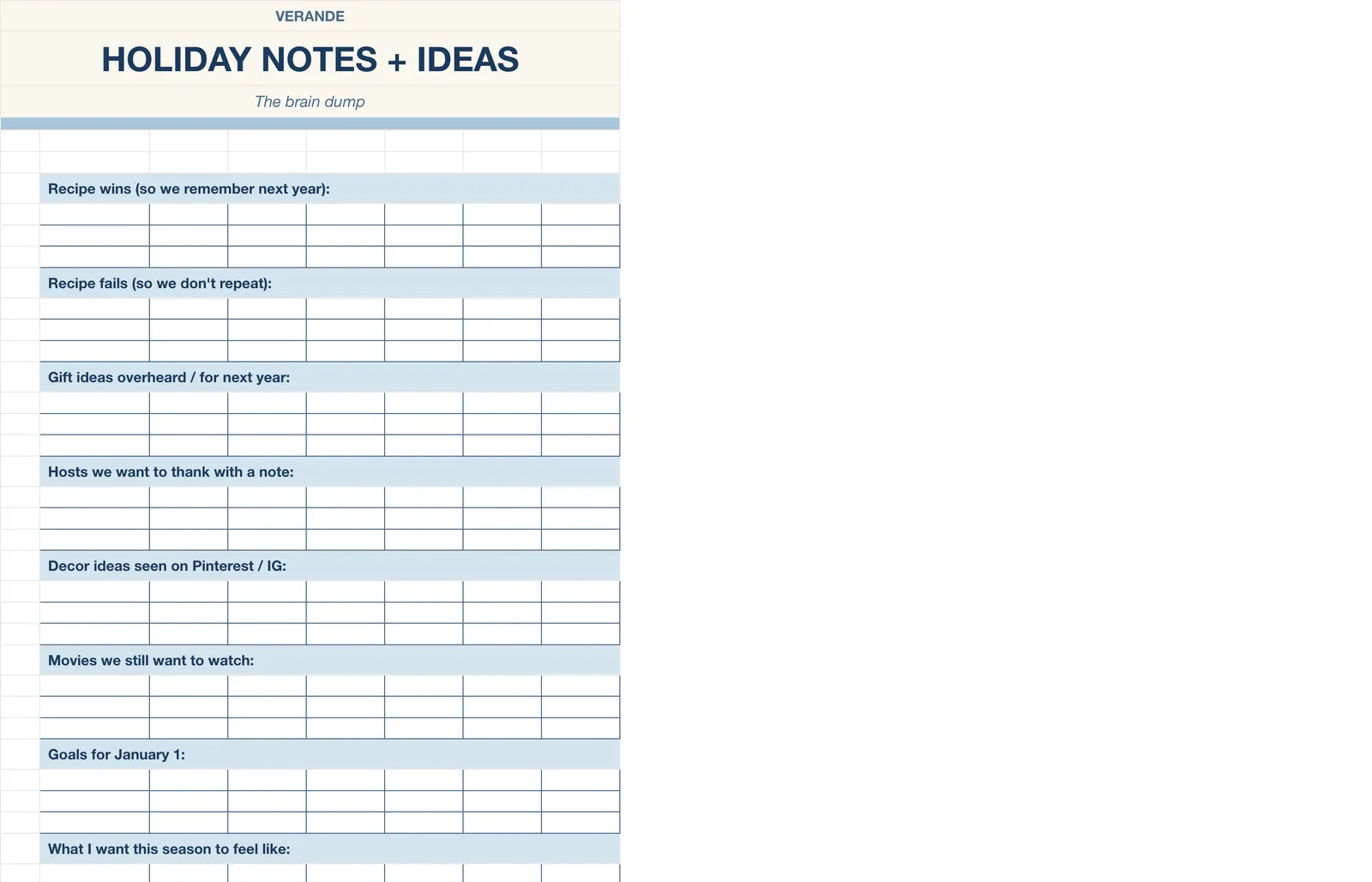 Christmas Holiday Planner, Notes