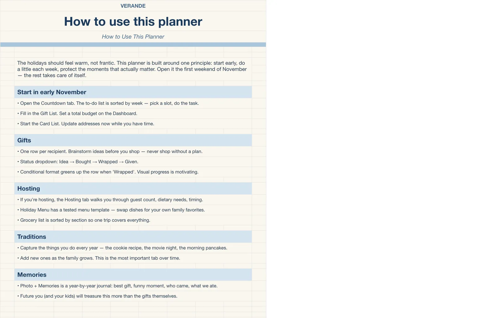 Christmas Holiday Planner, How To Use