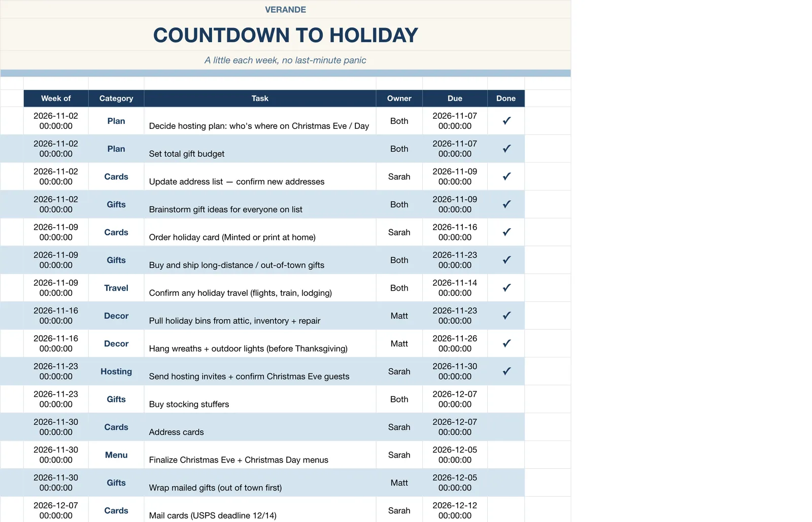 Christmas Holiday Planner, Countdown & Master To-Do
