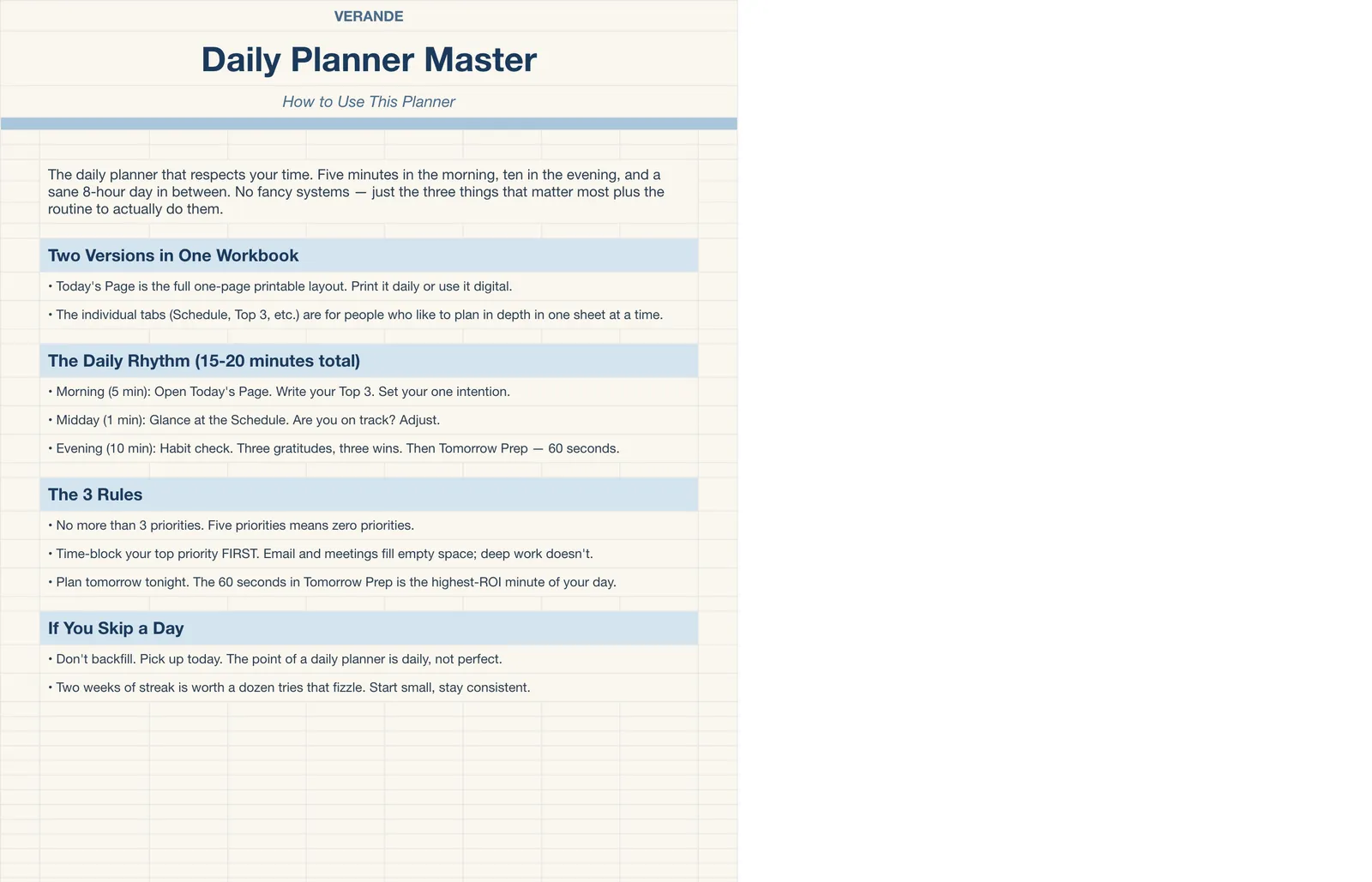 Daily Planner, How To Use