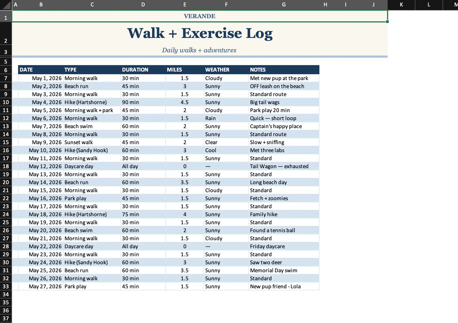 Dog Mom Planner, Walk + Exercise Log