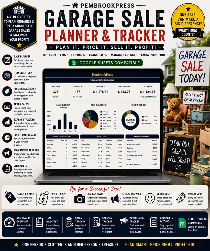 Garage Sale Declutter Profit Tracker