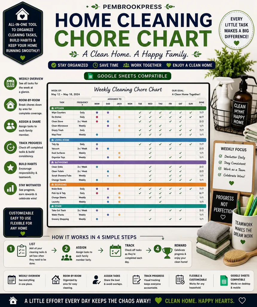 The Home Cleaning Schedule That Actually Works for Working Parents