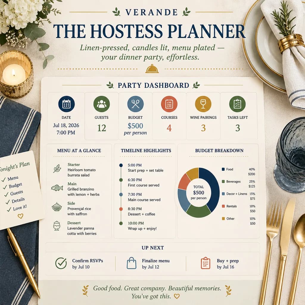 Hostess Dinner Party Planner