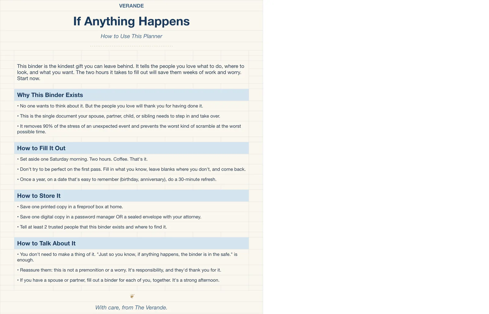 If Anything Happens Family Binder, How To Use