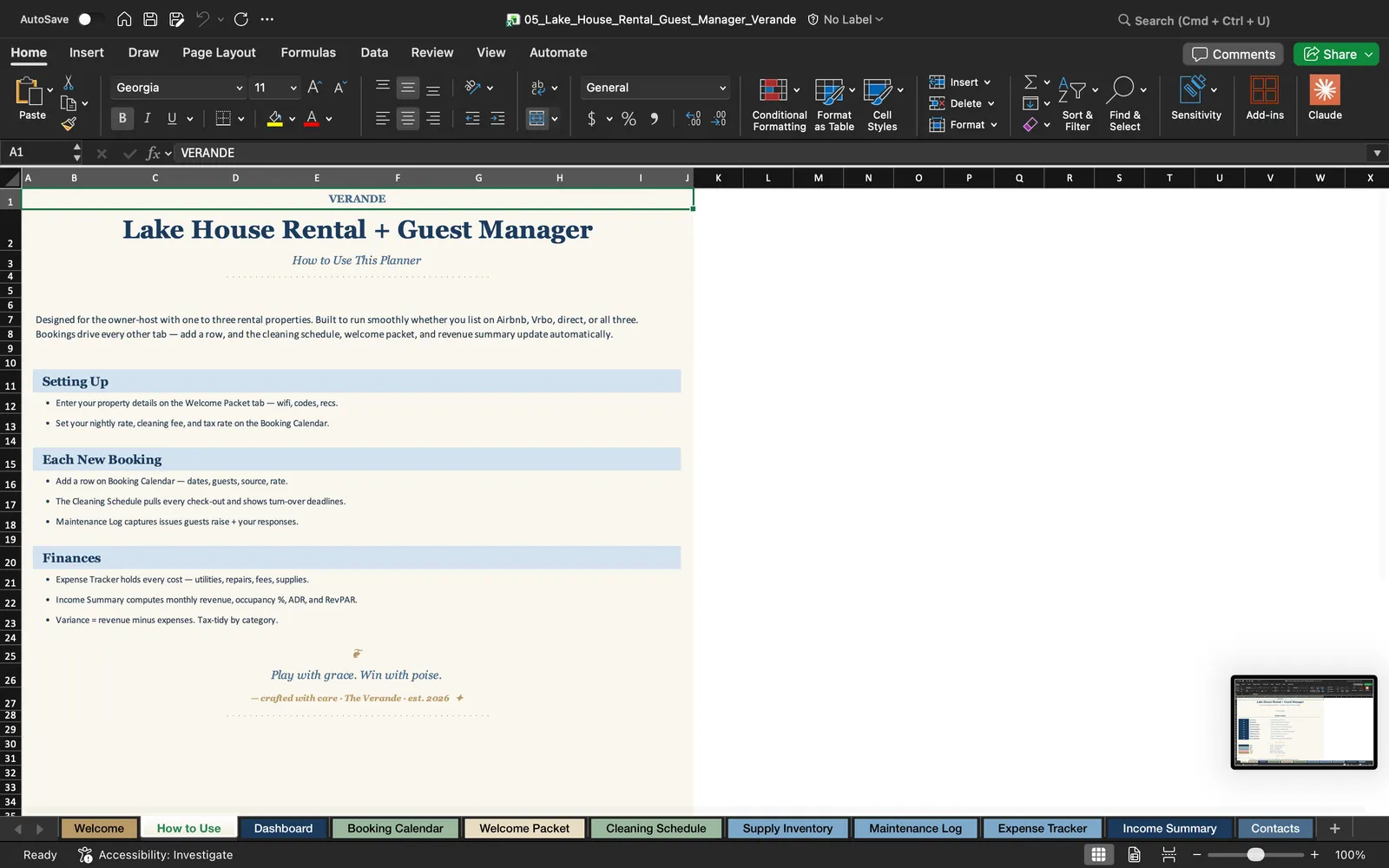 Lake House Manager, How to Use