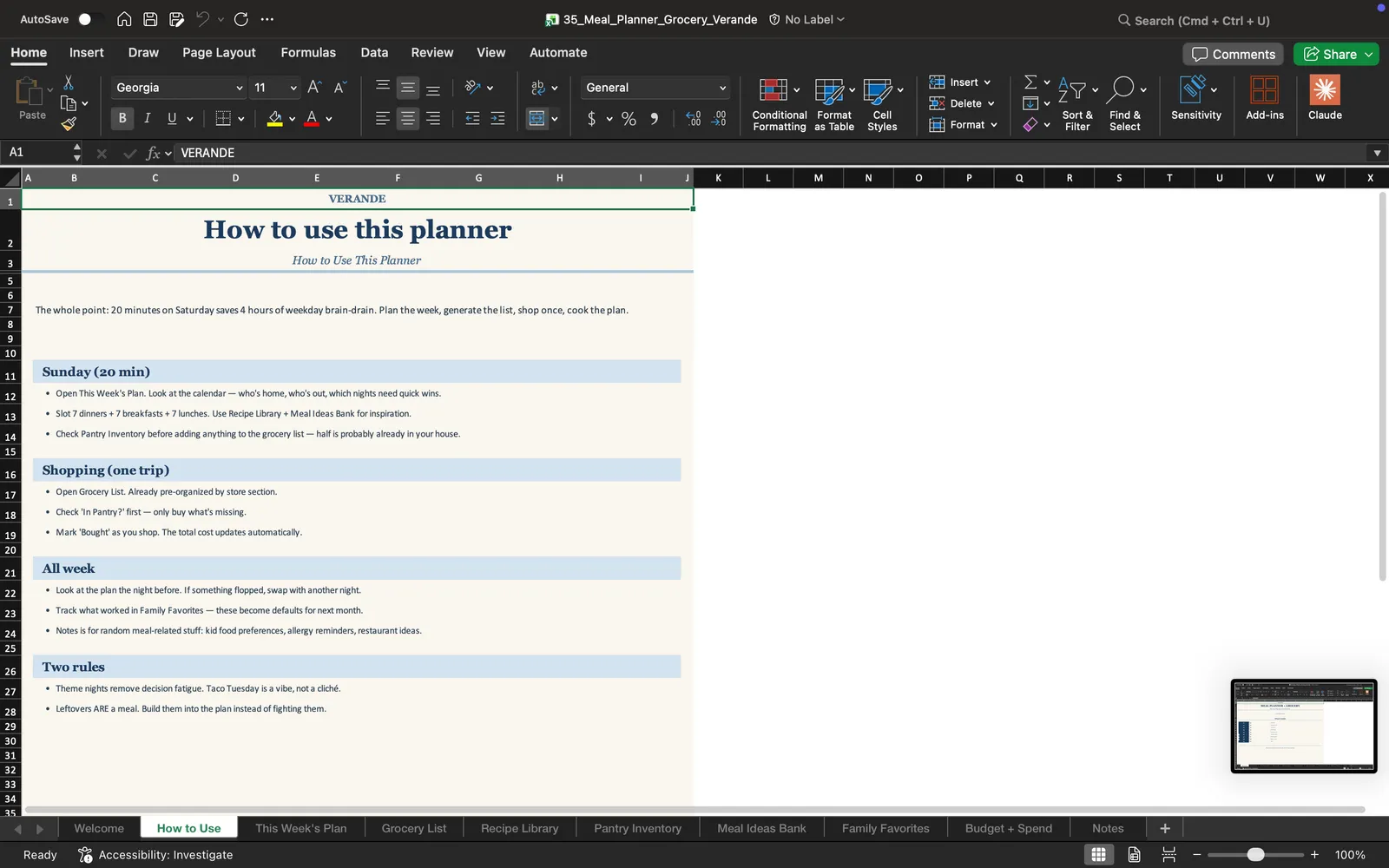 Meal Plan, How to Use