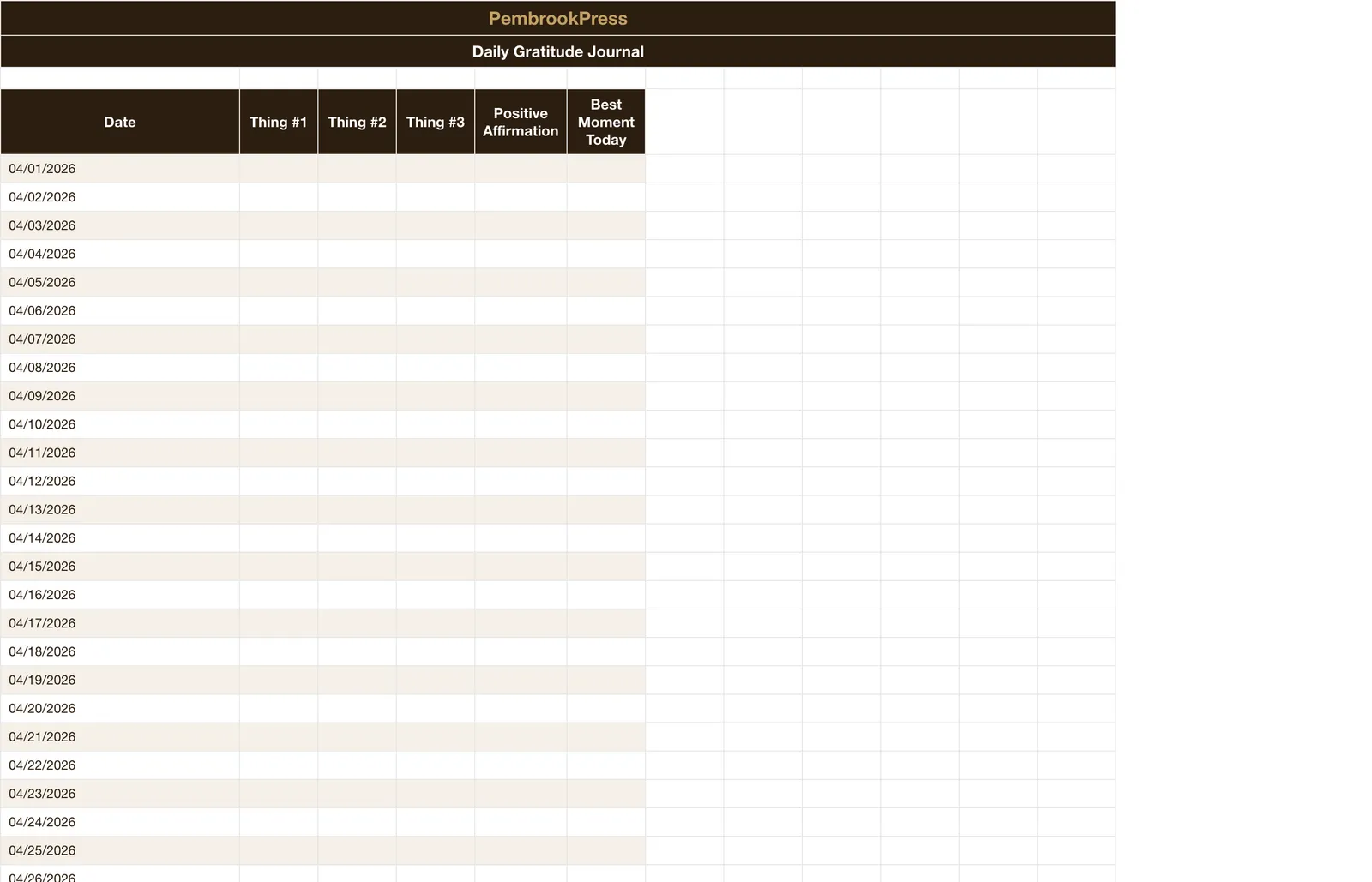 Mental Health SelfCare Wellness Tracker, Gratitude Journal