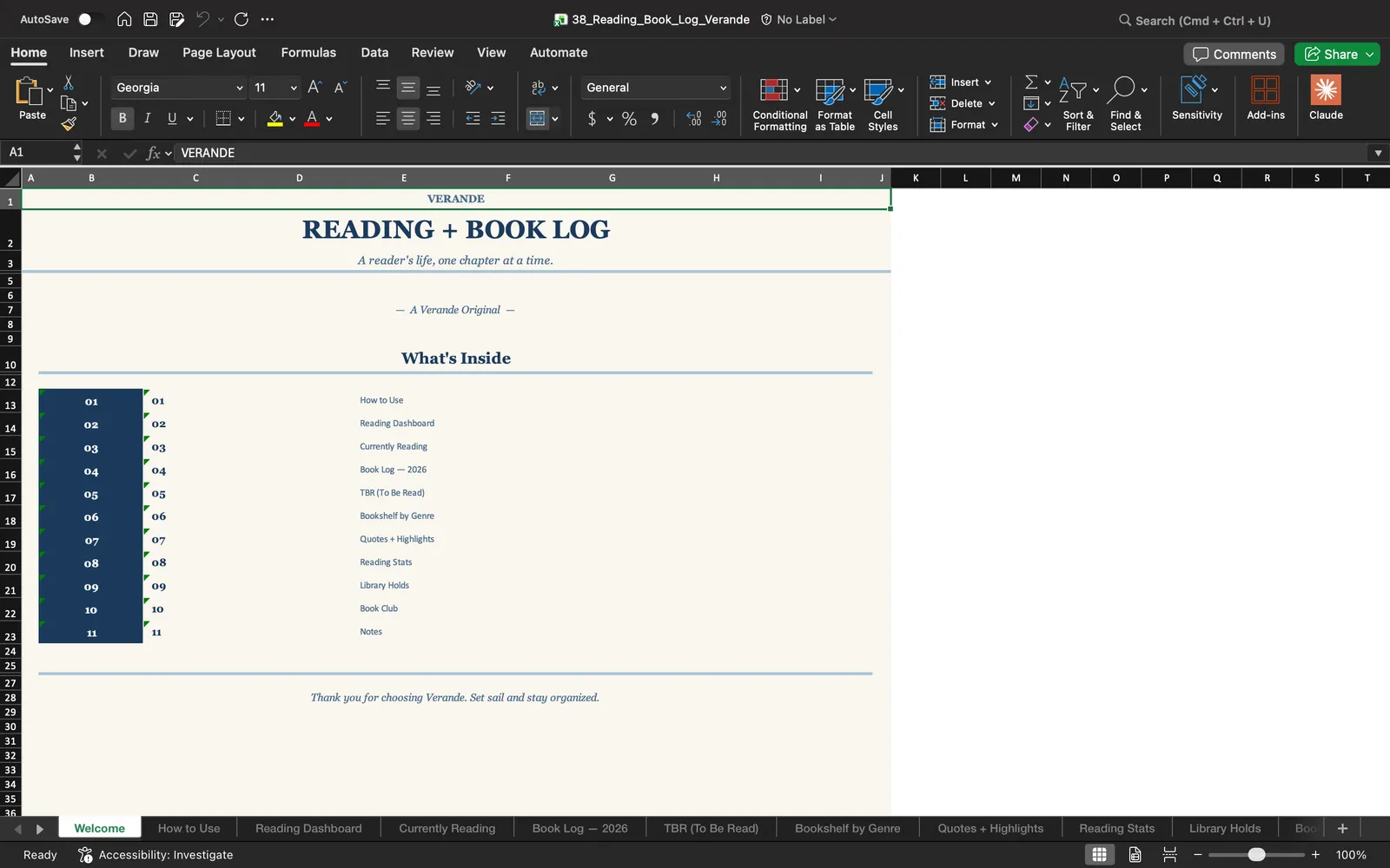 Reading Tracker, Welcome