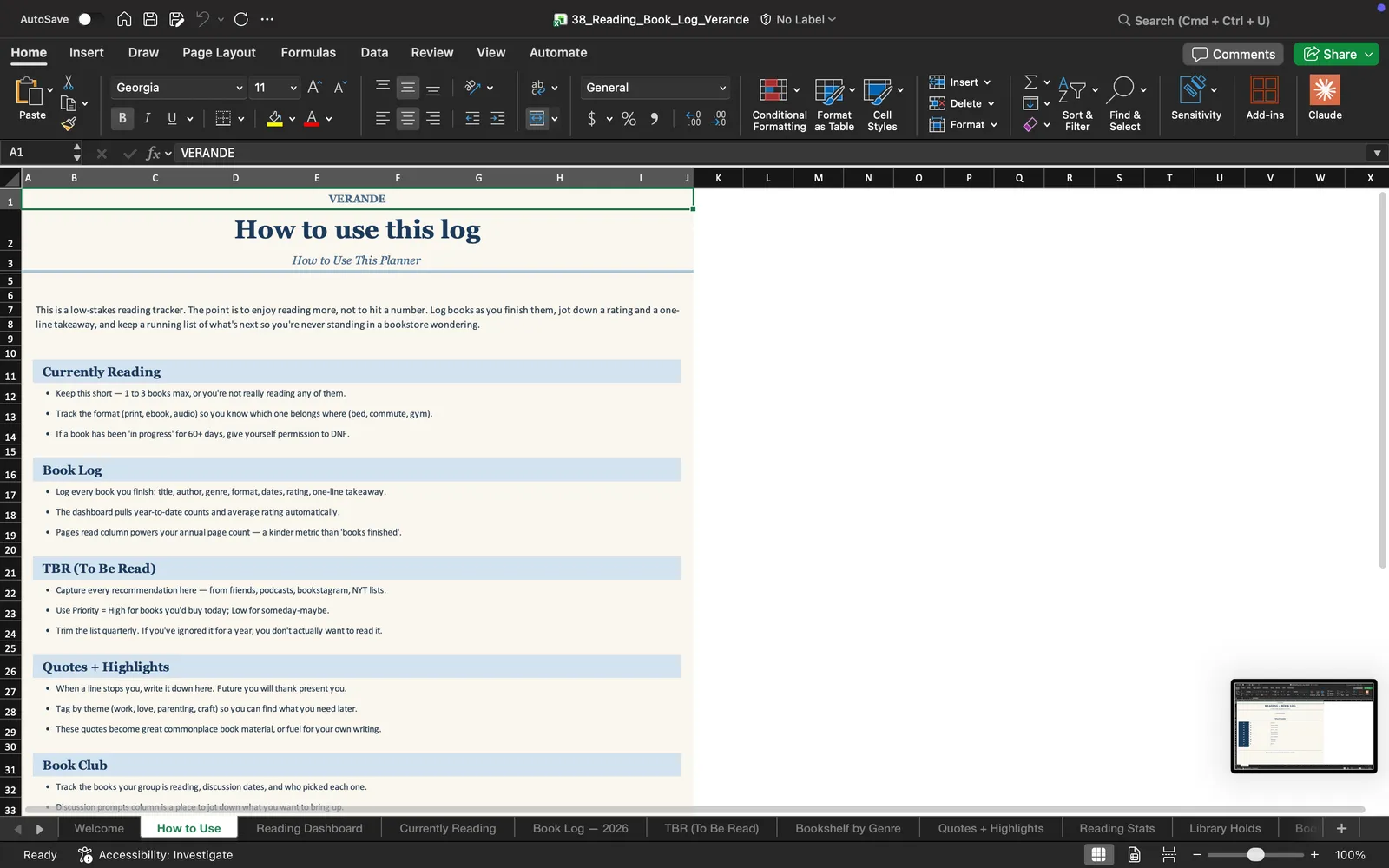 Reading Tracker, How to Use
