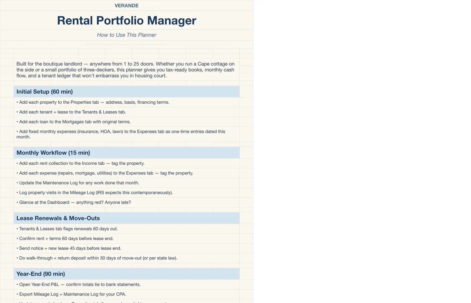 Real Estate Investor Portfolio, How To Use
