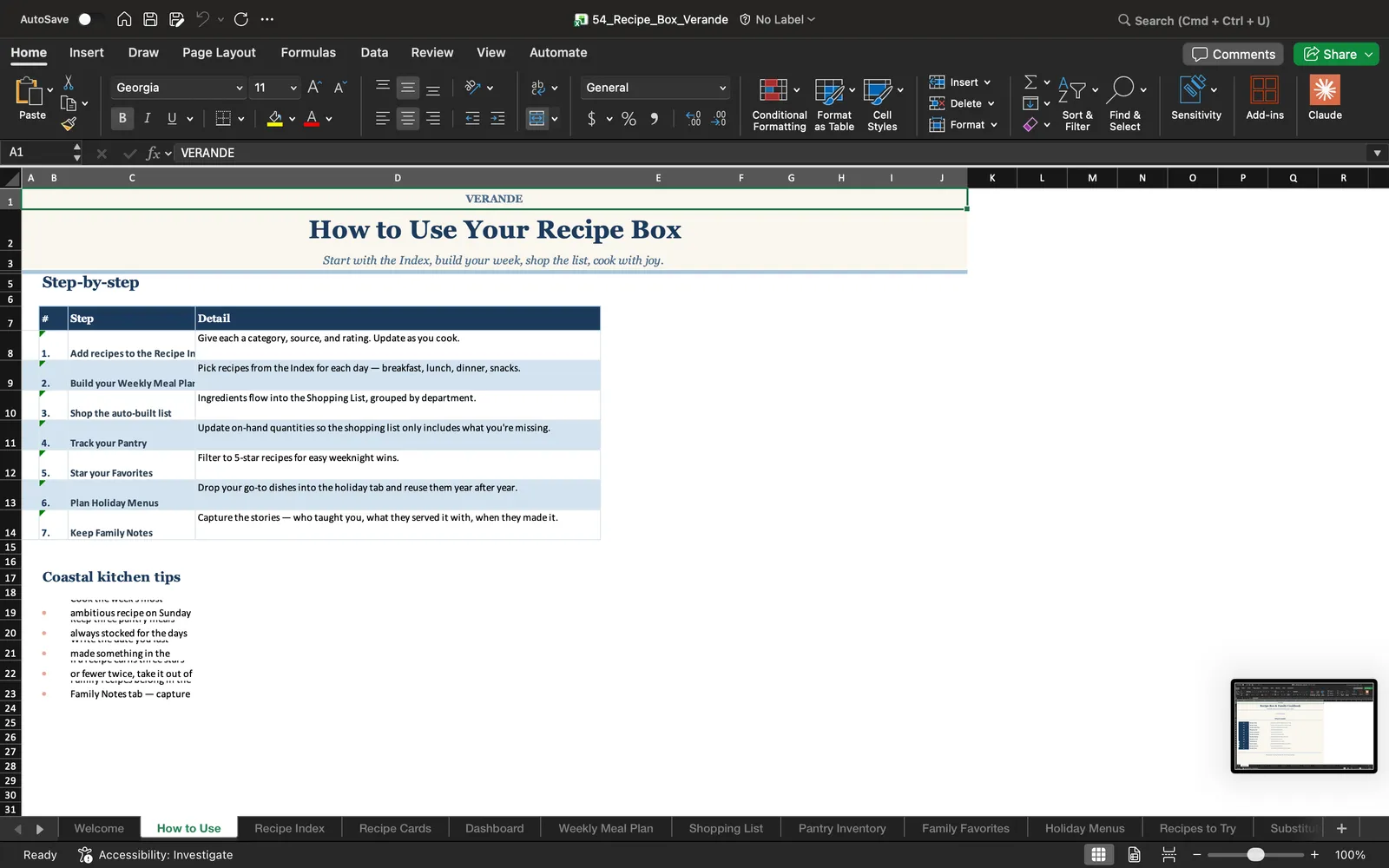 Recipe Box, How to Use