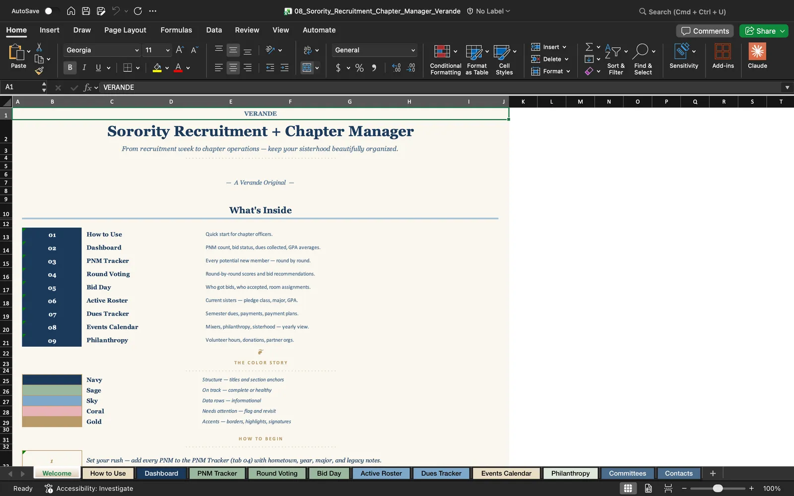 Sorority Planner, Welcome