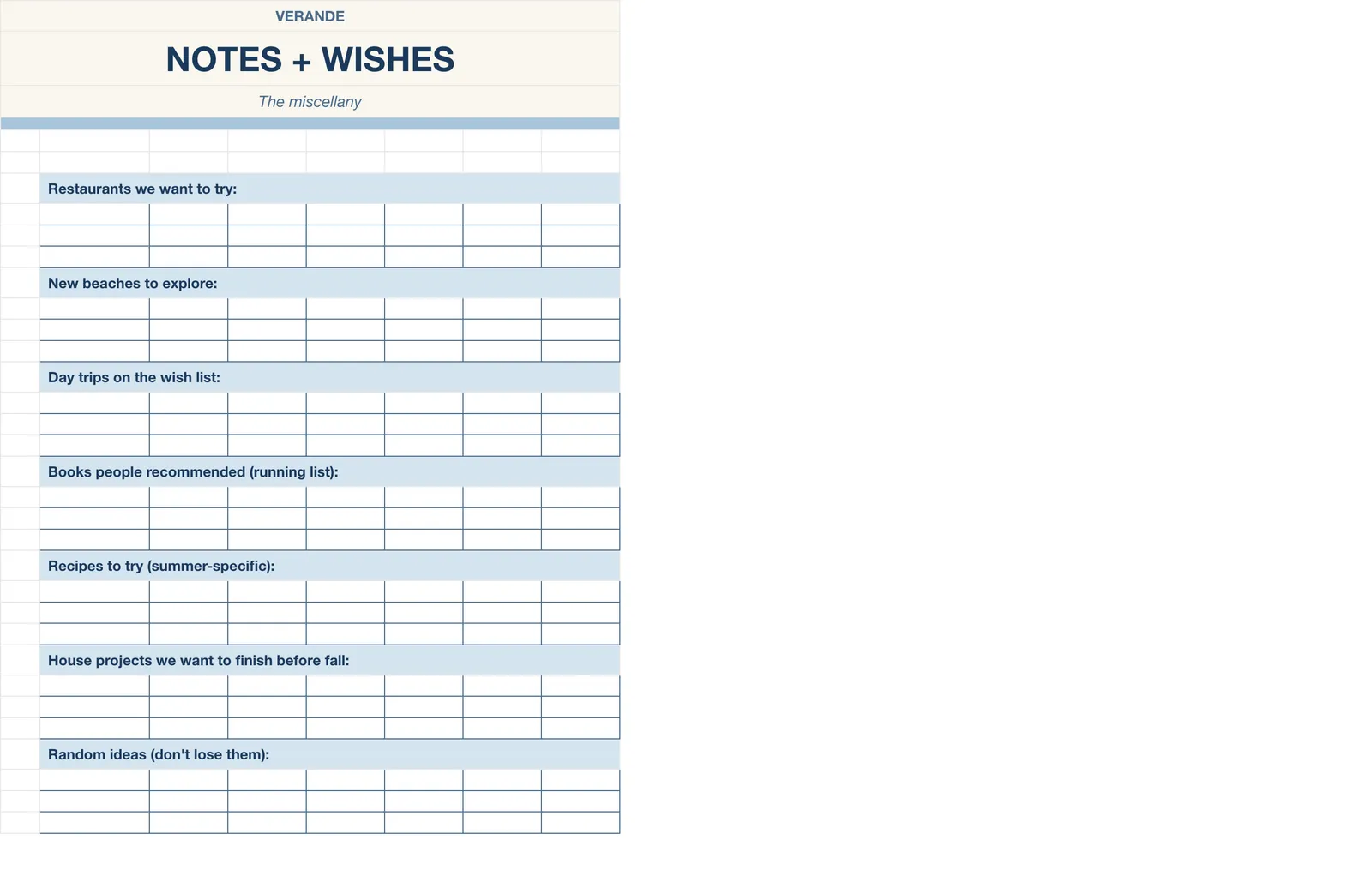 Summer Bucket List Memory Book, Notes & Wishes
