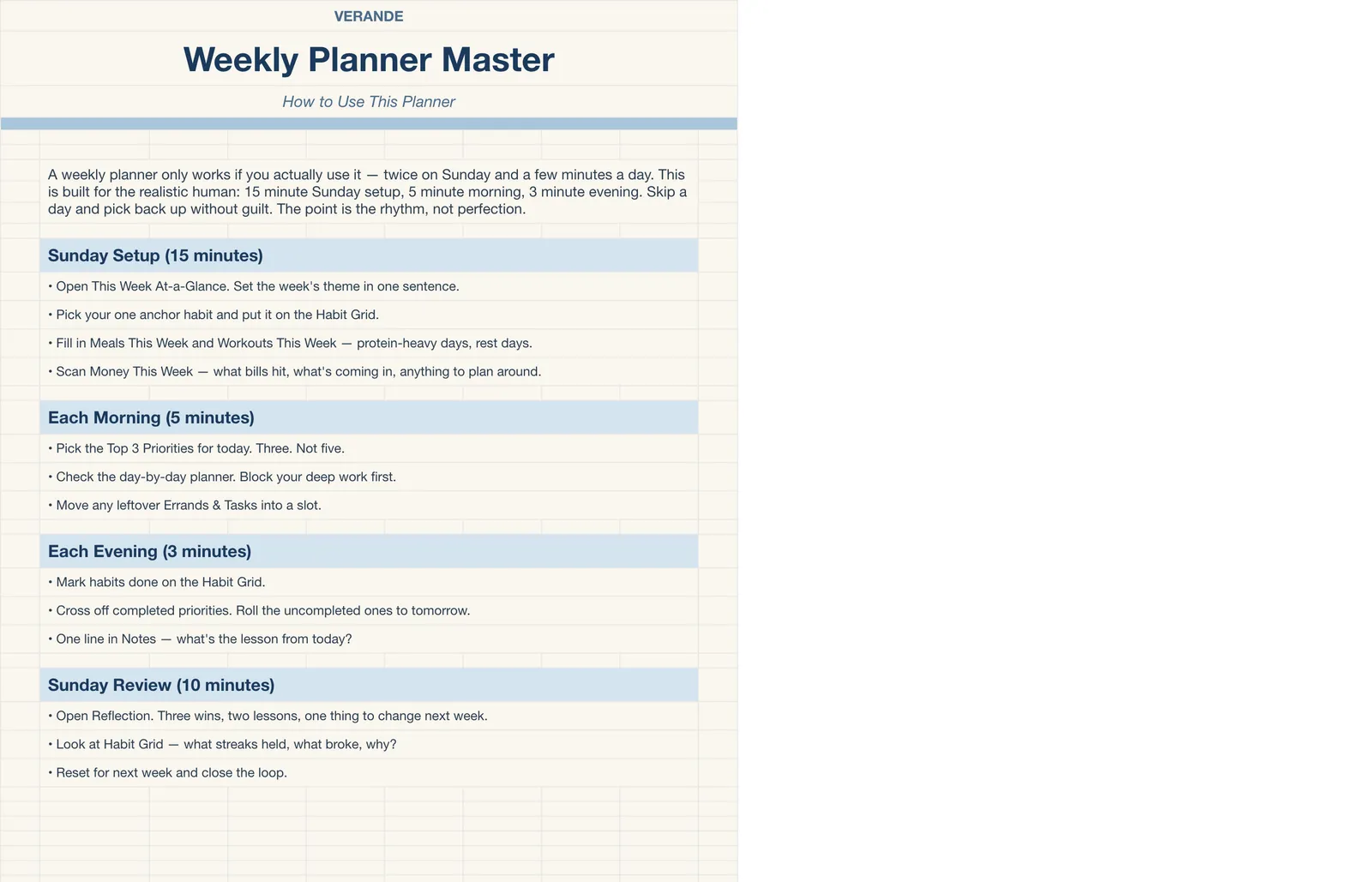 Weekly Planner, How To Use