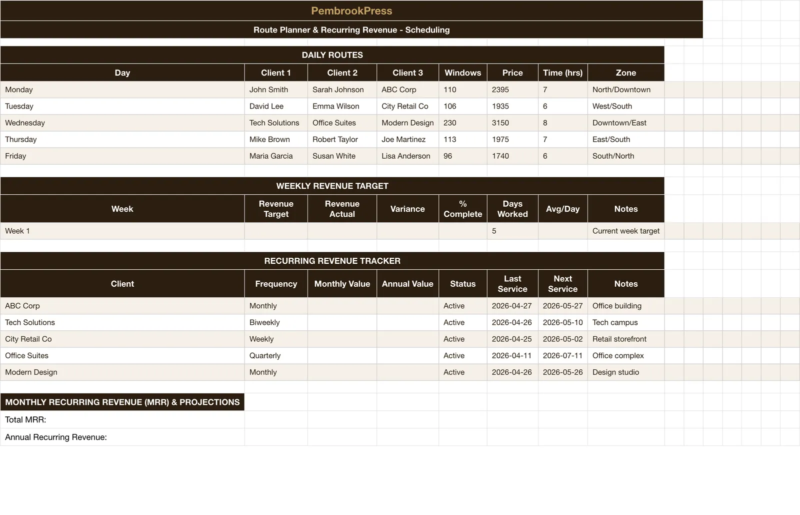 Window Cleaning Business, Route Planner & Revenue