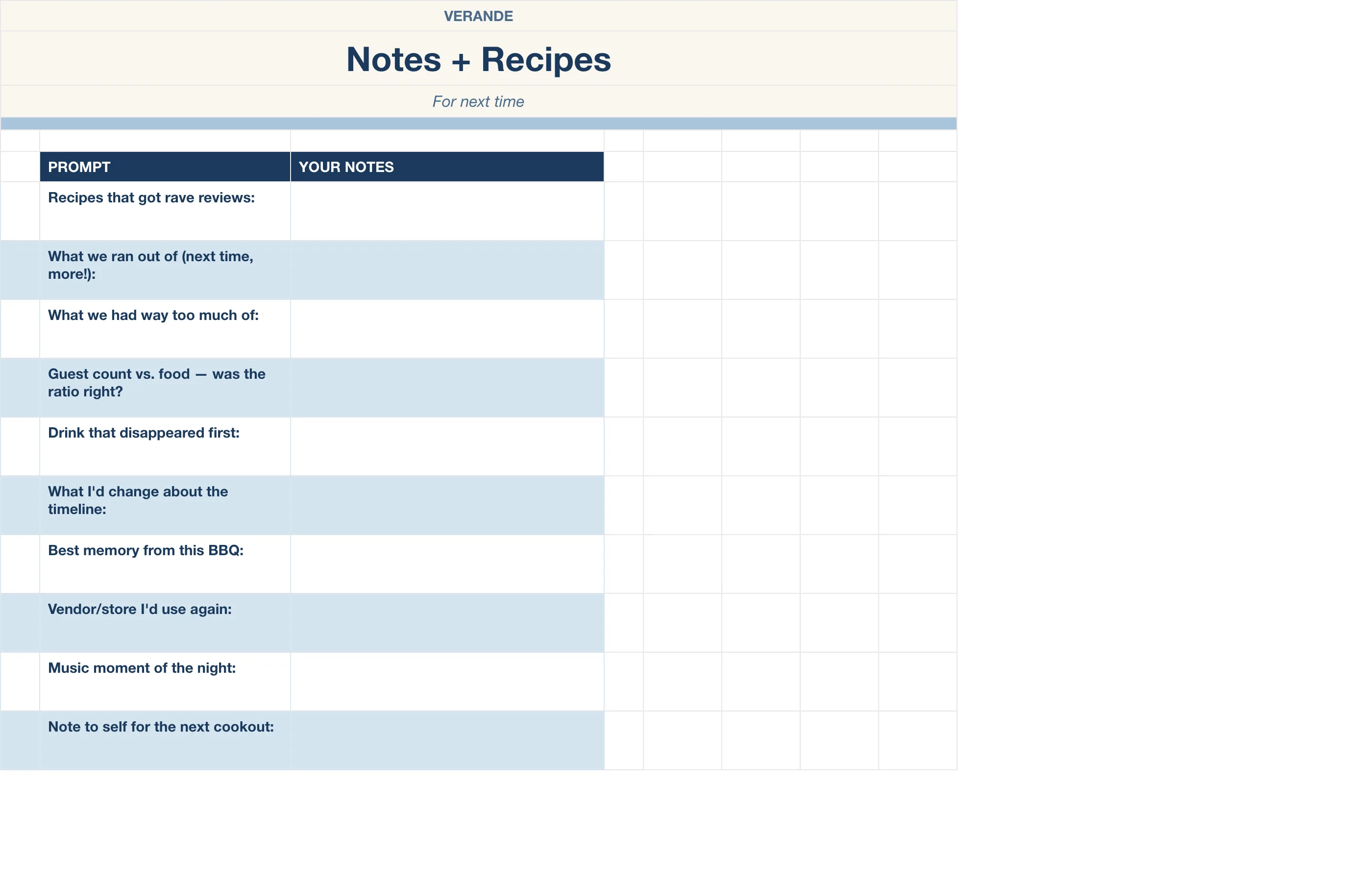 Backyard BBQ Planner — Notes & Recipes