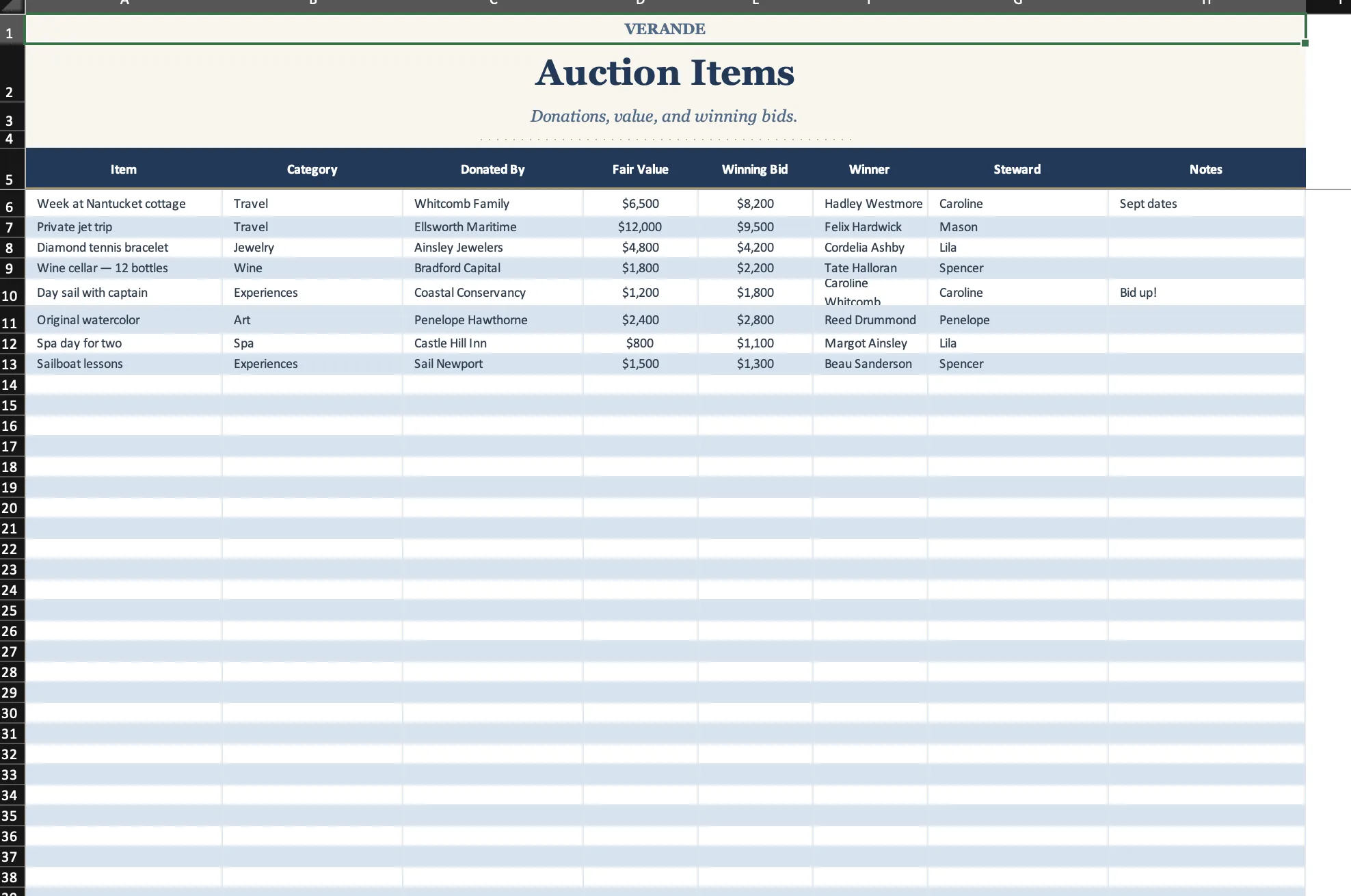 Nonprofit Budget Spreadsheet, Grant & Donation Tracker — Fundraising Event Budget & Net ROI