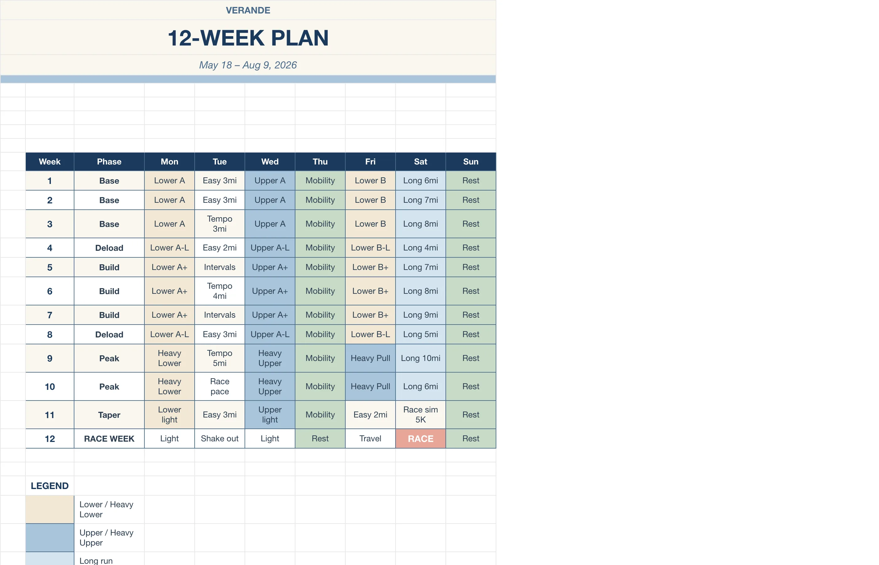 Workout Fitness Tracker — 12-Week Plan