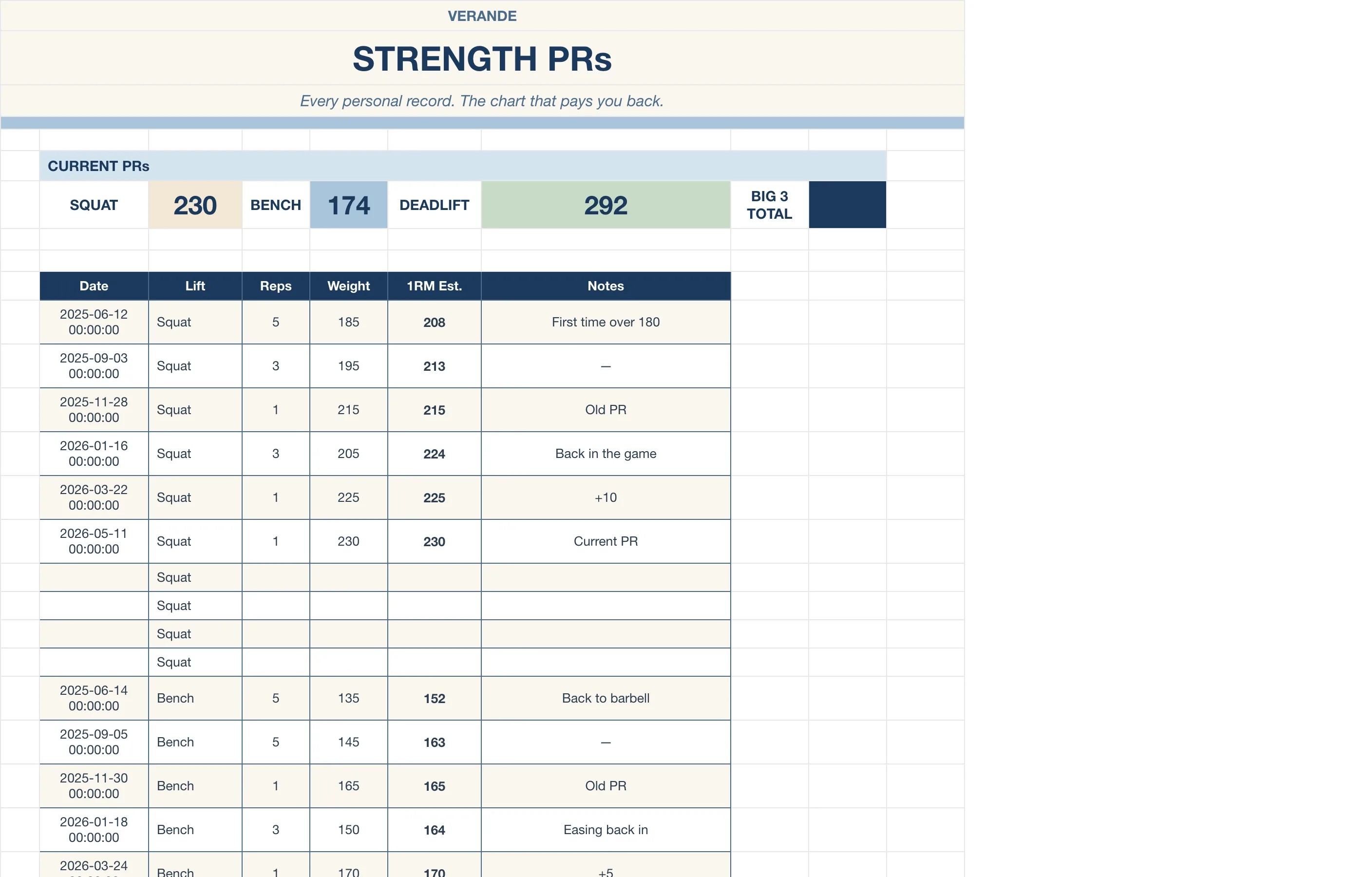 Workout Fitness Tracker — Strength Prs